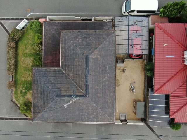 高砂市でドローン撮影による屋根調査